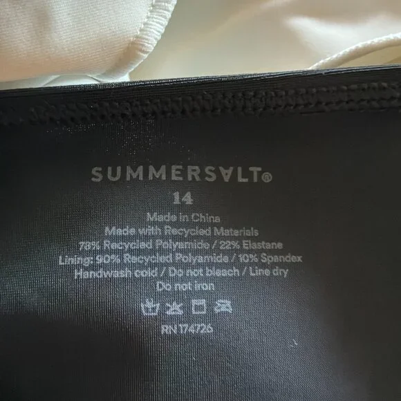 Summersalt ruffle bakflip one piece beachy, pool vacation suit black/ivory sz 14 - Picture 10 of 10